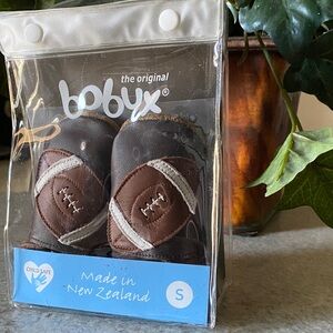Bobux Dark Brown Baby Shoes with Football Stitching